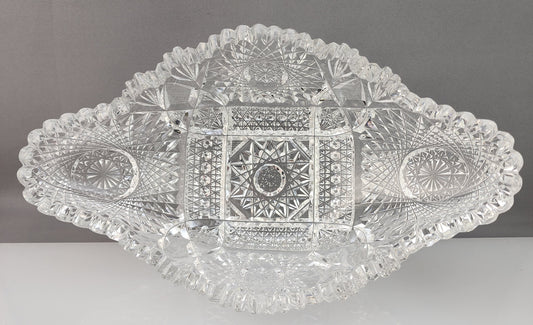 ABP Crystal Cut Glass banana Bowl