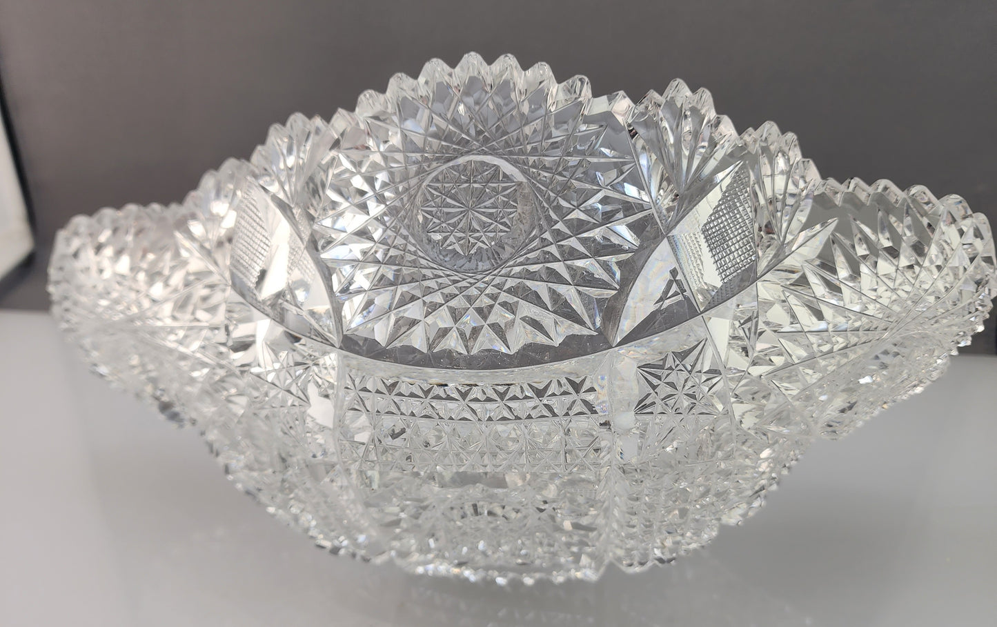 ABP Crystal Cut Glass banana Bowl