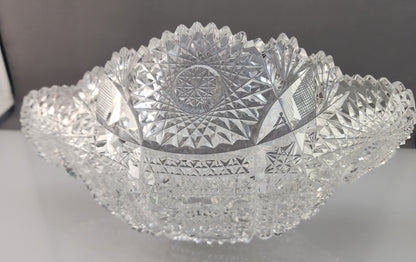 ABP Crystal Cut Glass banana Bowl