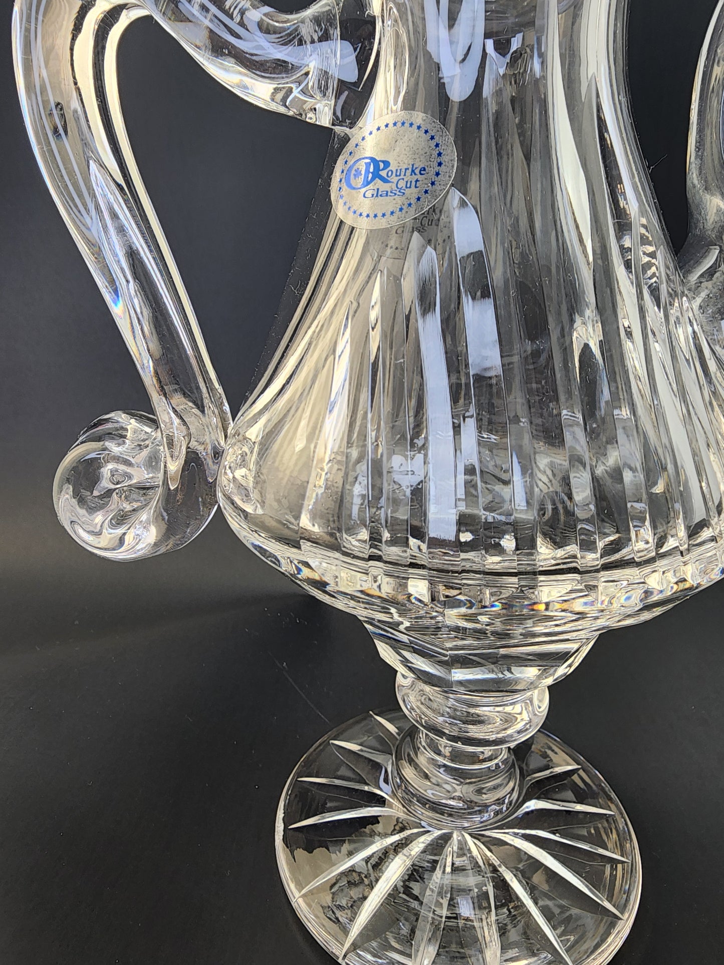 Hand cut glass tea pot hand polished por