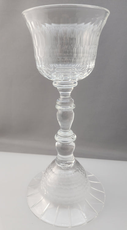 Hand Cut Crystal Chalice Signed O'Rourke 11.5"