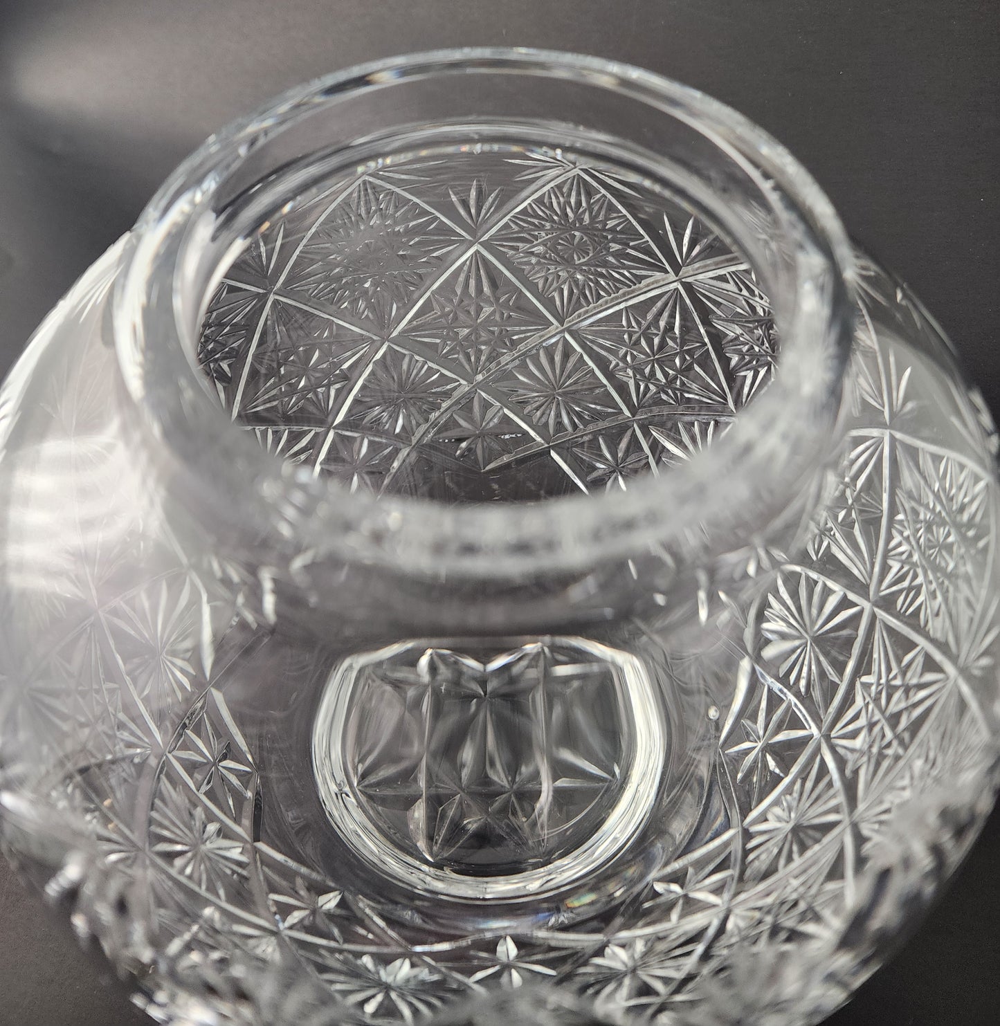 Cut Glass vase Lenox USA crystal Signed one of a kind