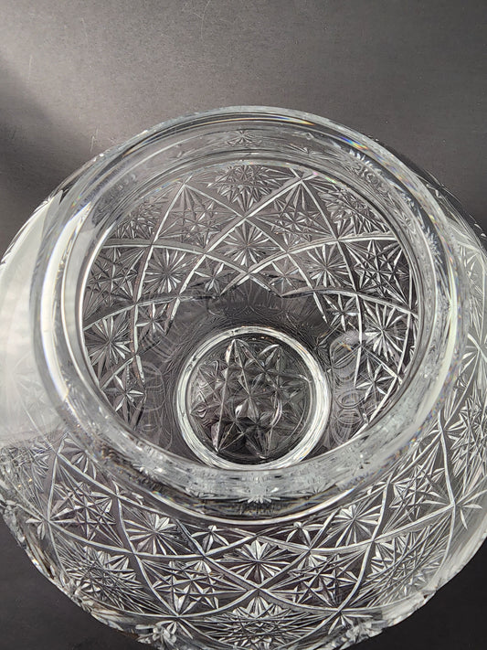 Cut Glass vase Lenox USA crystal Signed one of a kind