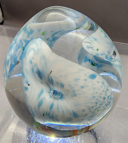 Art glass paperweight Elephant ear