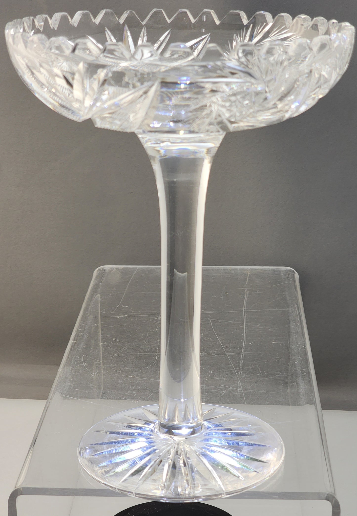 American Brilliant Period Cut Glass compote,  Antique glows pr242