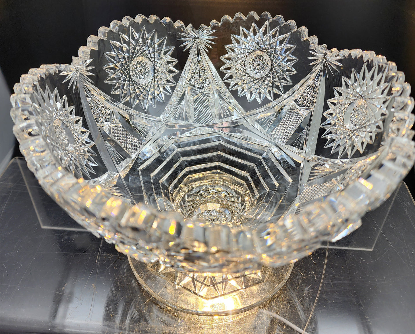 ABP cut glass pedestal dish