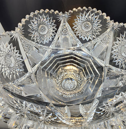 ABP cut glass pedestal dish