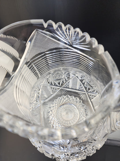 American Brilliant Period Cut Glass Pitcher  Antique