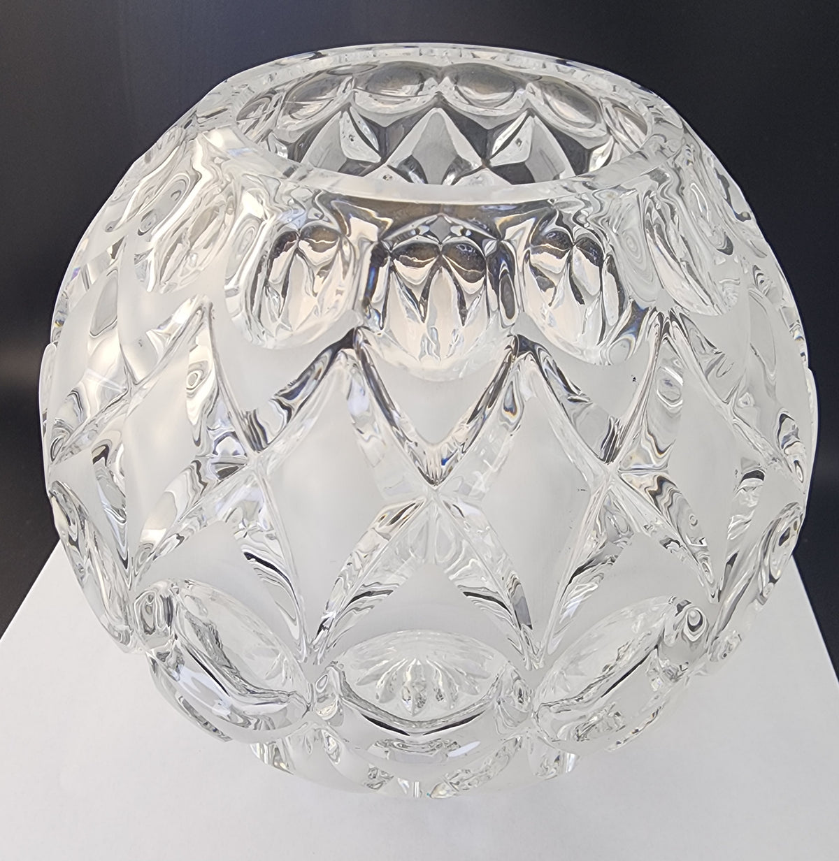 Nauchtman rose bowl , Pressed rose is hand cut C26