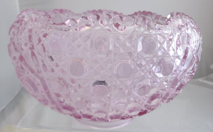 L E Smith Glass pink punch bowl Pick up only