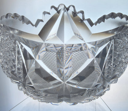 ABP bowl hand cut glass mouth blown Blank