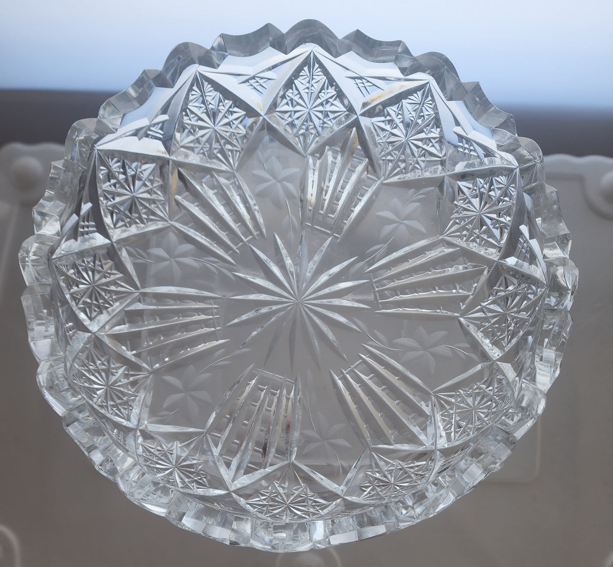 Cut glass low bowl ANTIQUE