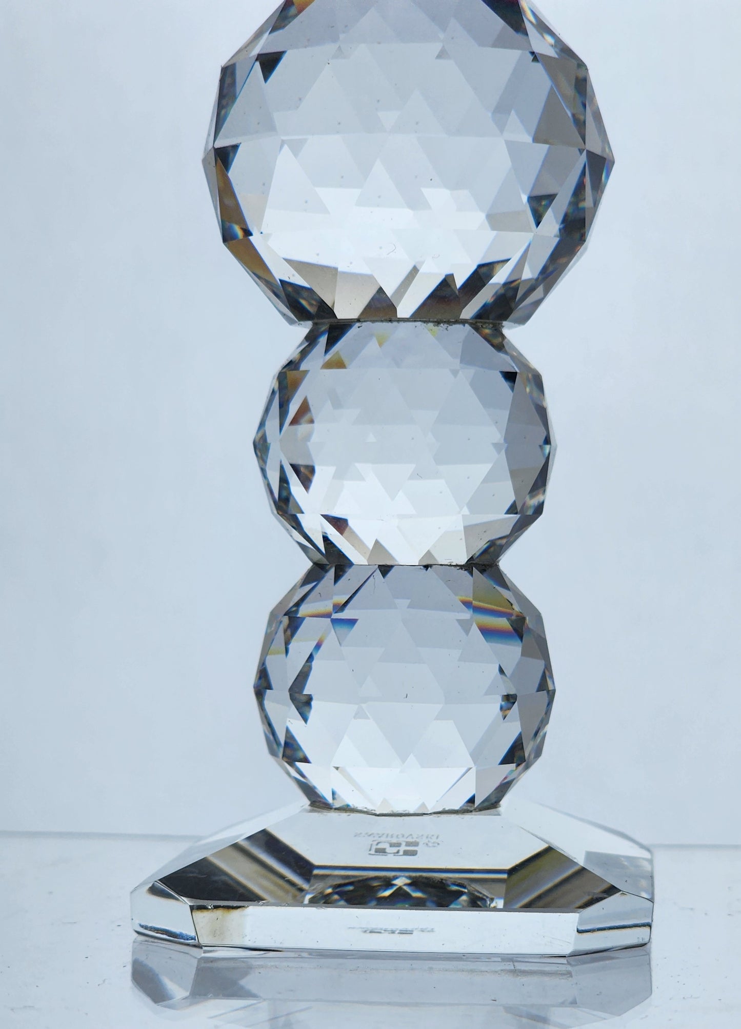 Swarovski crystal candle stick signed