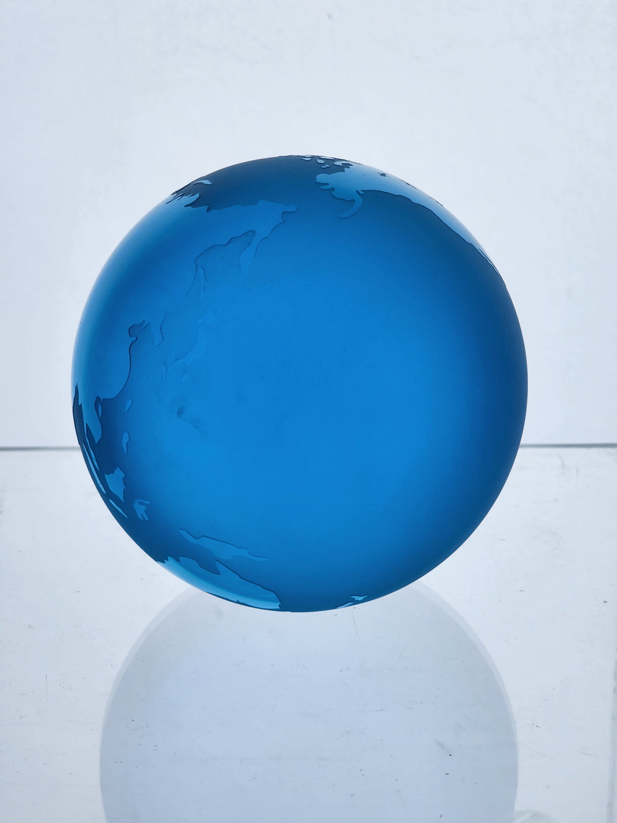Blue Molten World Globe Paperweight
