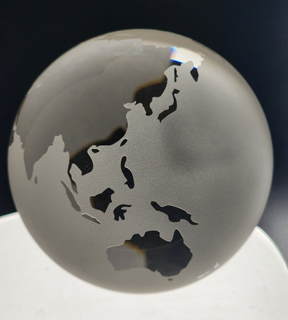 World Globe Paperweight clear