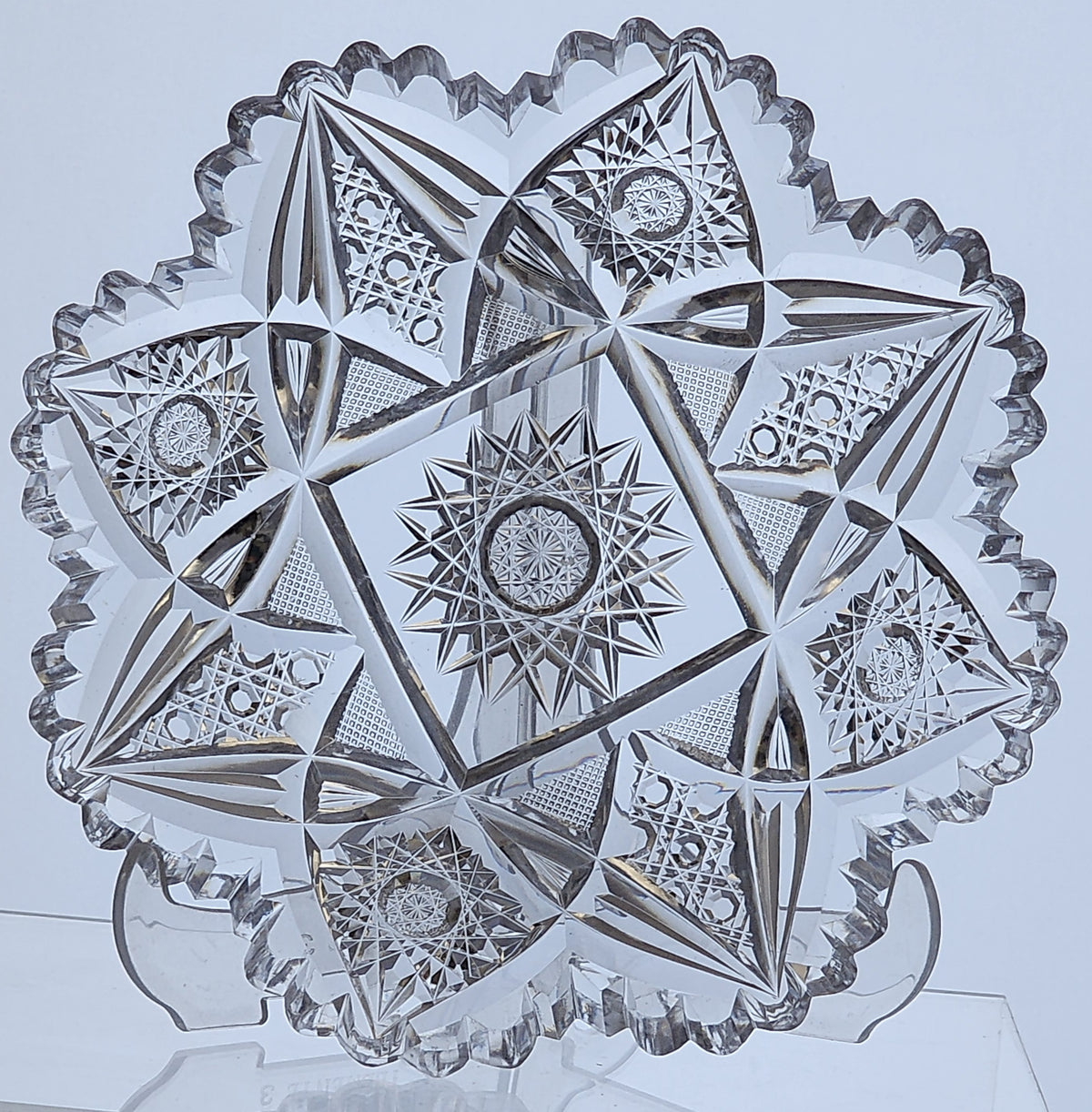 ABP cut glass  dish antique crystal d241