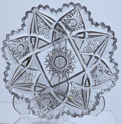 ABP cut glass  dish antique crystal d241