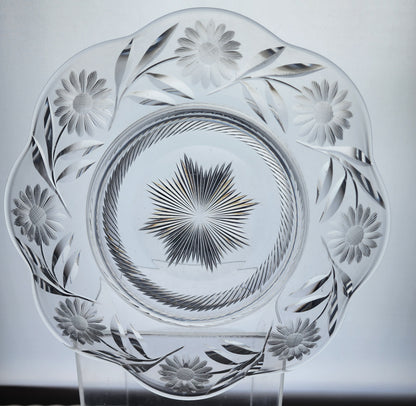 ABP cut glass Dorflinger ruffled bowl American