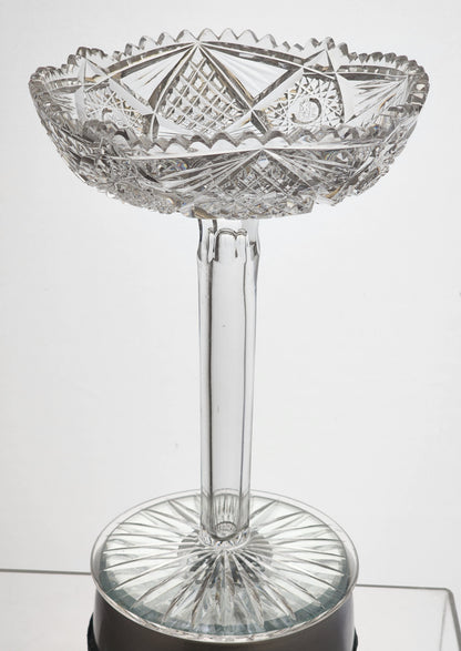 American Brilliant Period Cut Glass compote,  Antique c241
