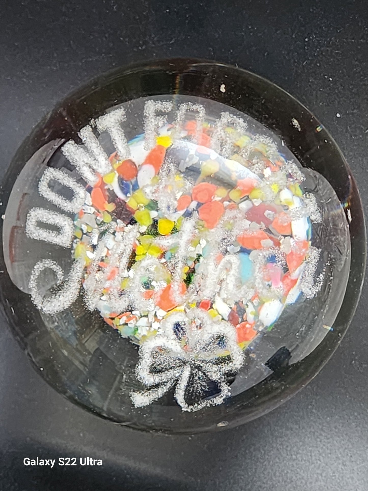 Glass mother paperweight