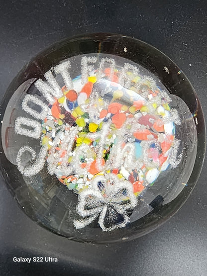 Glass mother paperweight