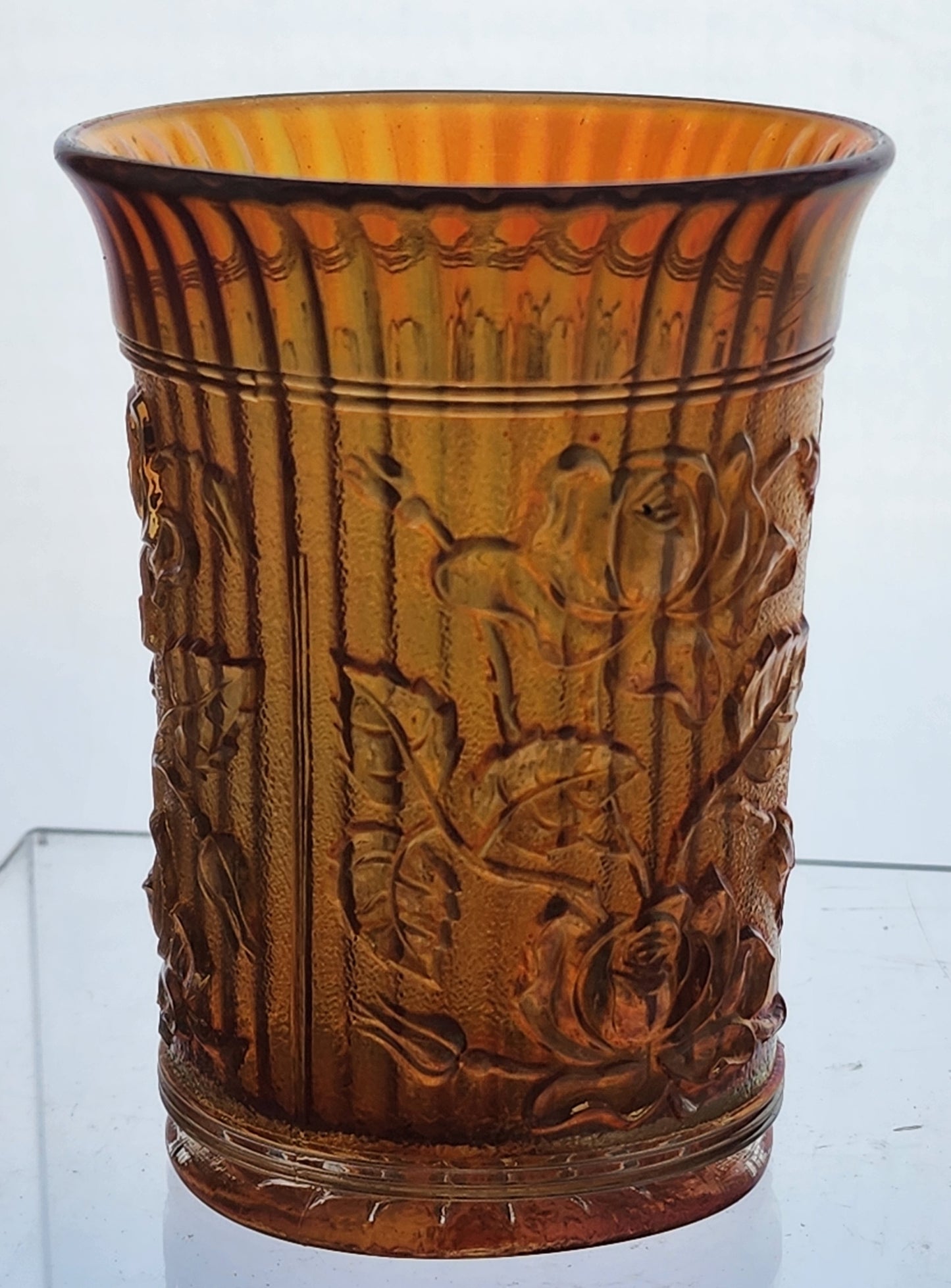 Imperial marigold carnival luster rose tumbler