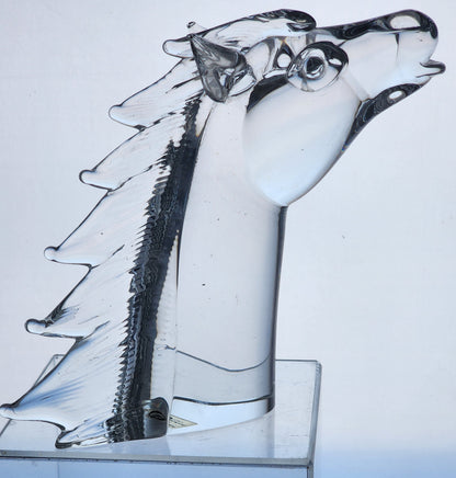 Glass Horse head sculpture V Nason Italy