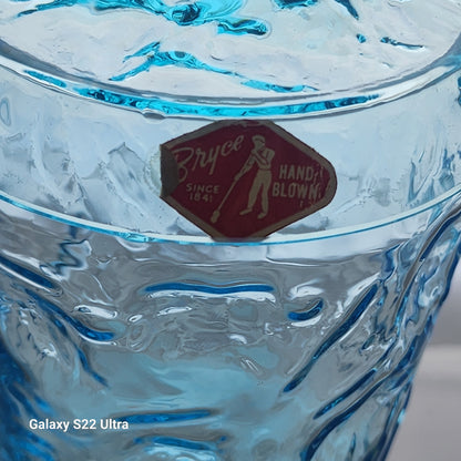 Bryce El Rancho glass cerulean blue jar with lid