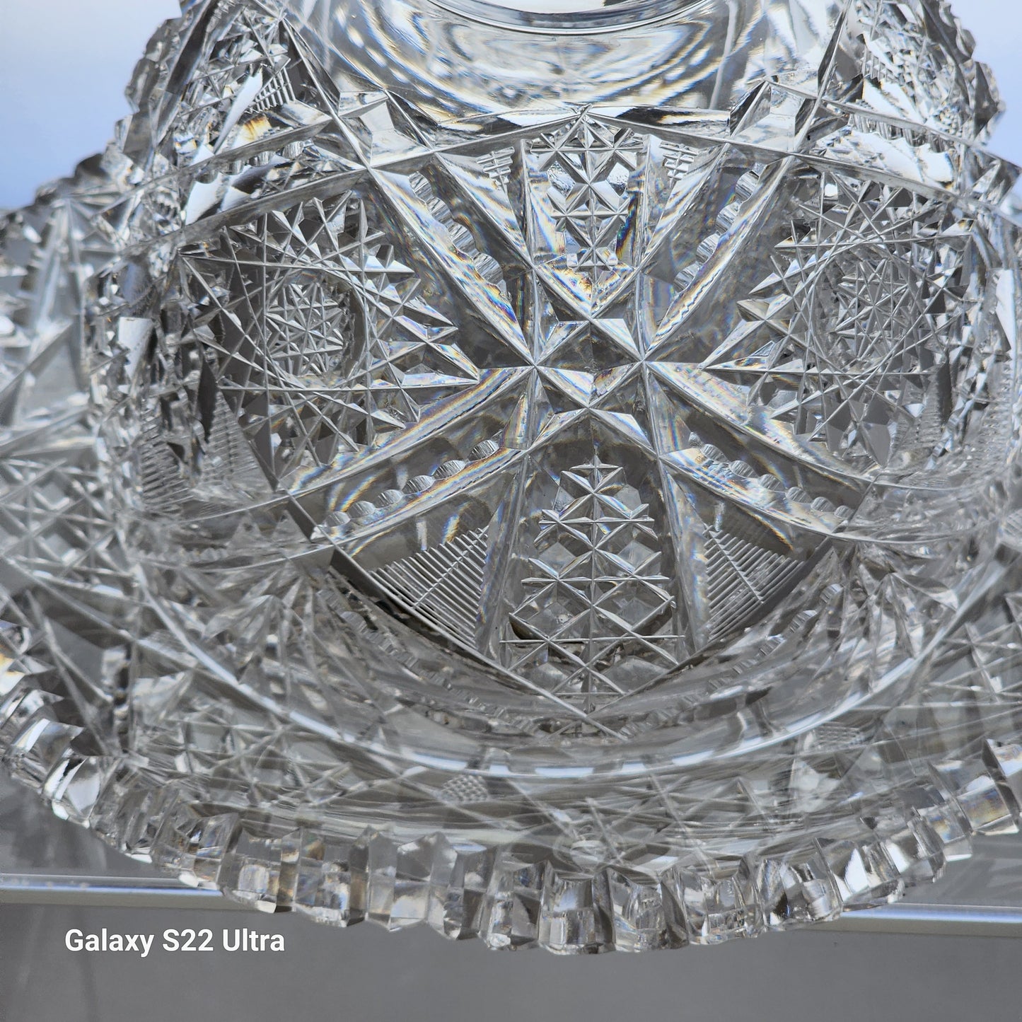 Covered butter dome with under Plate cut glass ABP