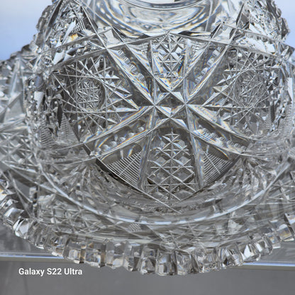 Covered butter dome with under Plate cut glass ABP