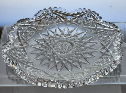 Covered butter dome with under Plate cut glass ABP