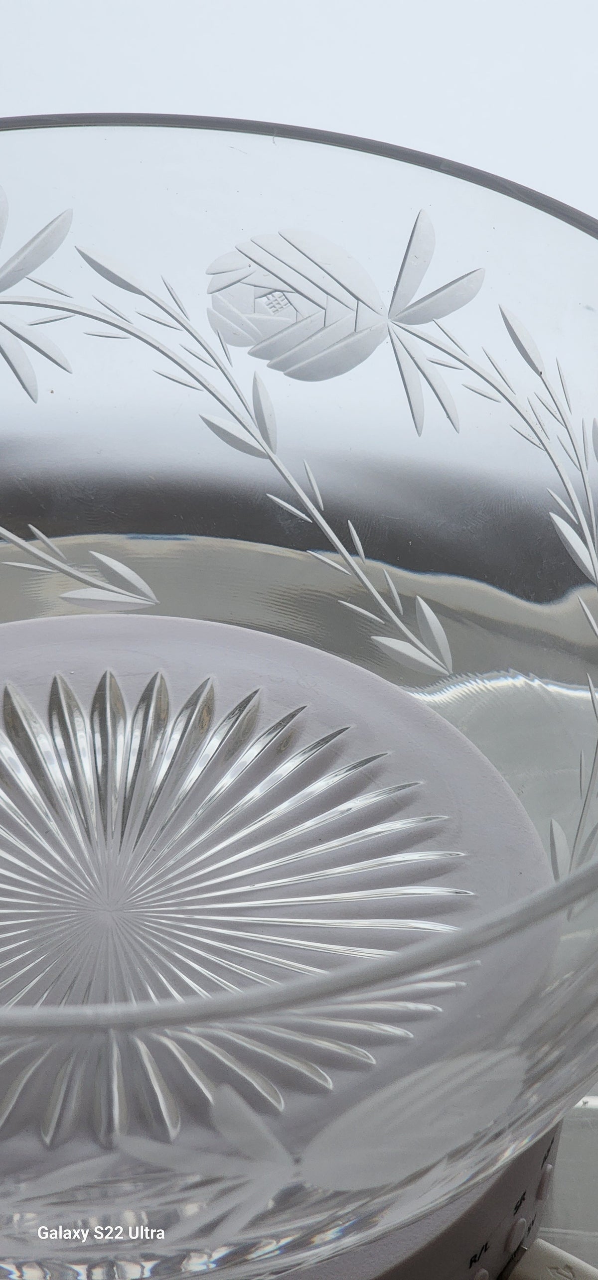 Hand Cut glass bowl signed S.C crystal