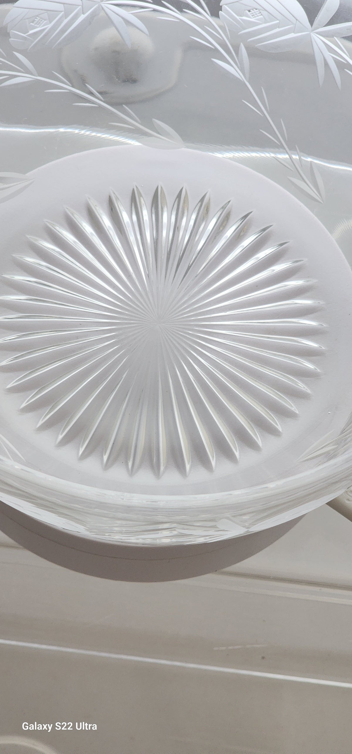 Hand Cut glass bowl signed S.C crystal