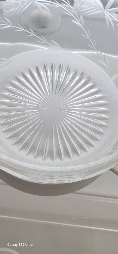 Hand Cut glass bowl signed S.C crystal