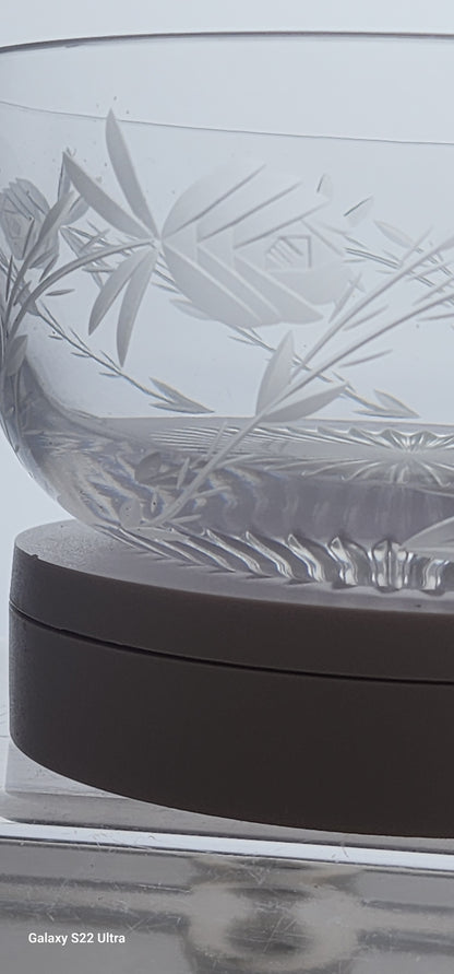 Hand Cut glass bowl signed S.C crystal