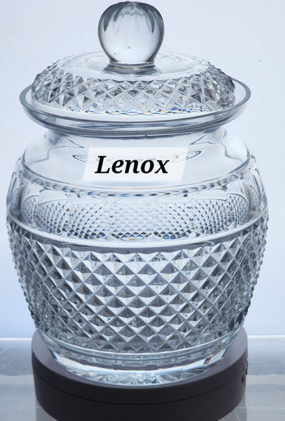 Lenox Cut glass Crystal cookie jar  Made in USA Mt Pleasant PA