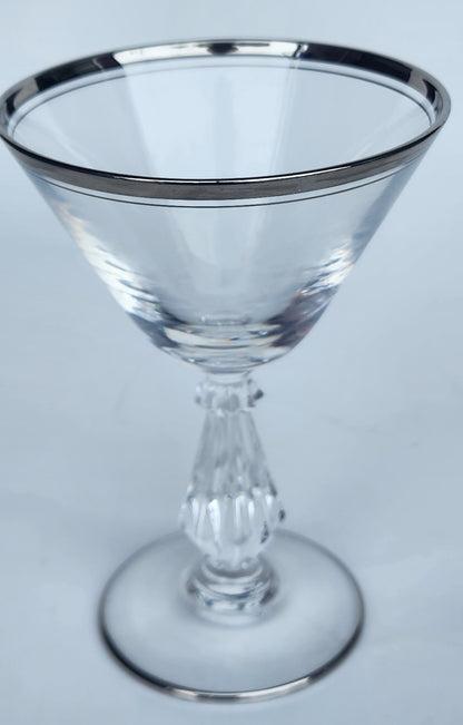 Bryce Platinum band cocktail glass Crystal