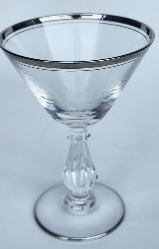 Bryce Platinum band cocktail glass Crystal