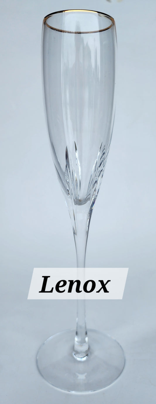 Lenox Cut glass firelight flute Crystal Made in USA