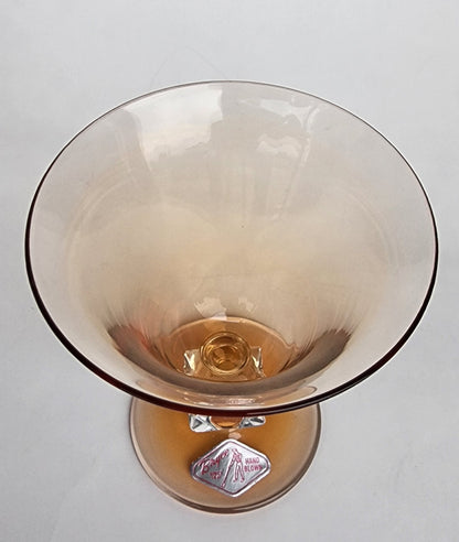 Bryce tulip Aquarius Amber cocktail glass Crystal 4 piece set