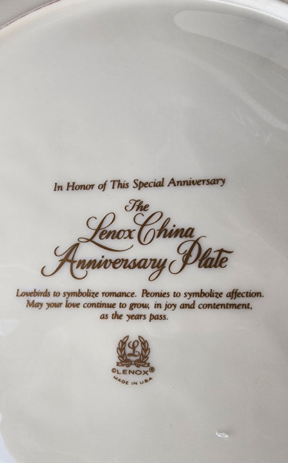 Signed lenox Wedding anniversary plate