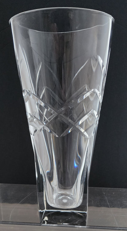 Hand Cut 24% lead crystal vase with space for etching Award