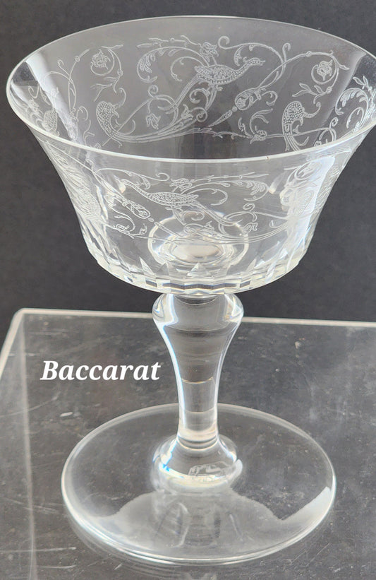 Cut glass Champagne/ tall sherbert Parme Baccarat SIGNED