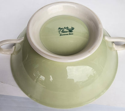 4 Fine Arts china cream soups Romance Rose