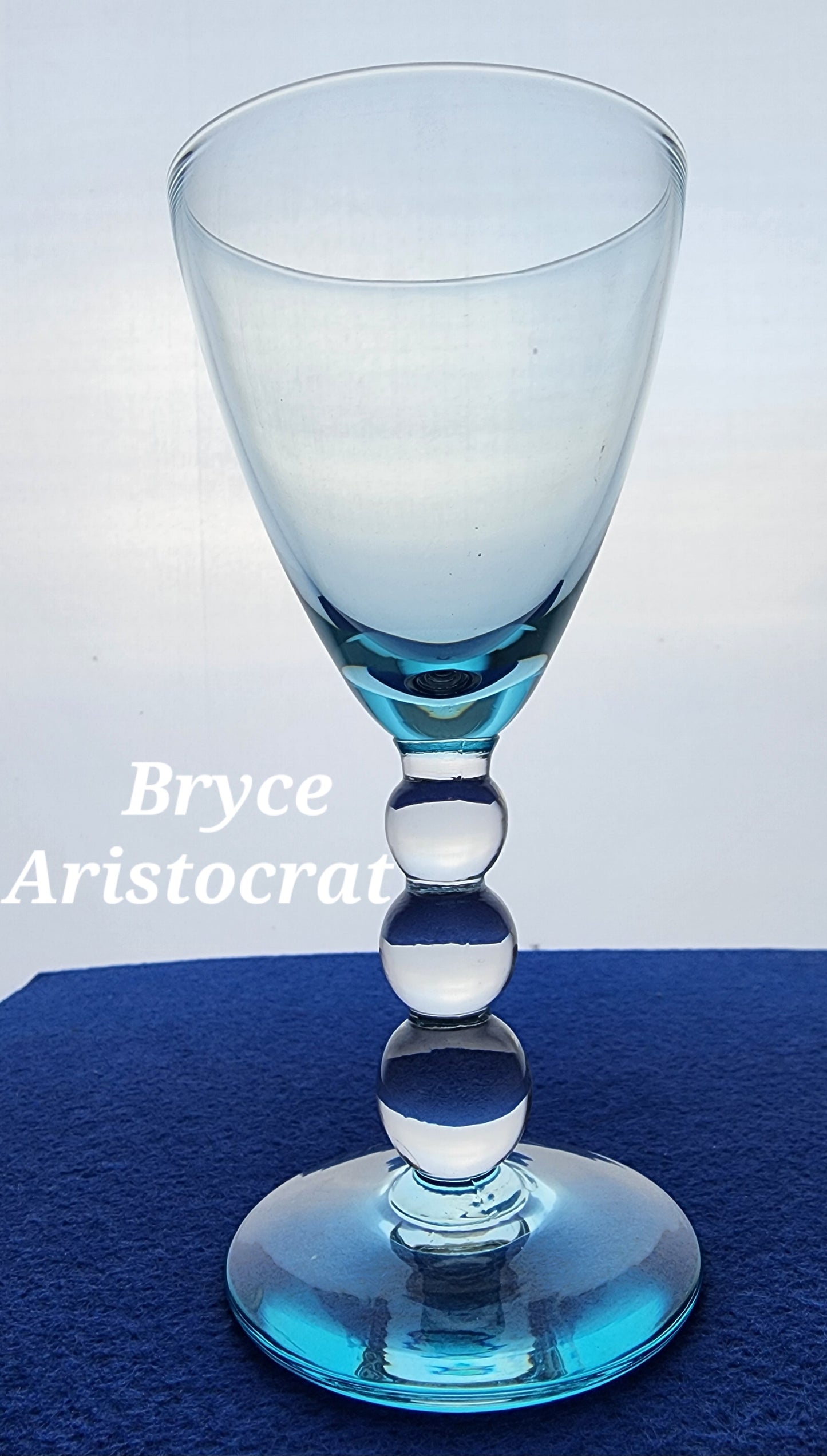 Bryce Aristocrat blue goblet glass 4 pieces BRE4