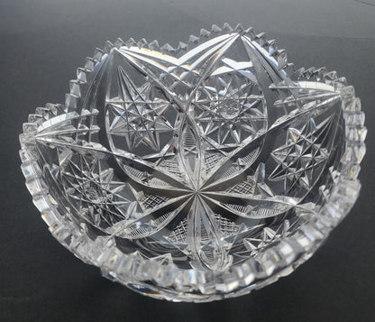 ABP cut glass signed Hawkes bowl American tg112