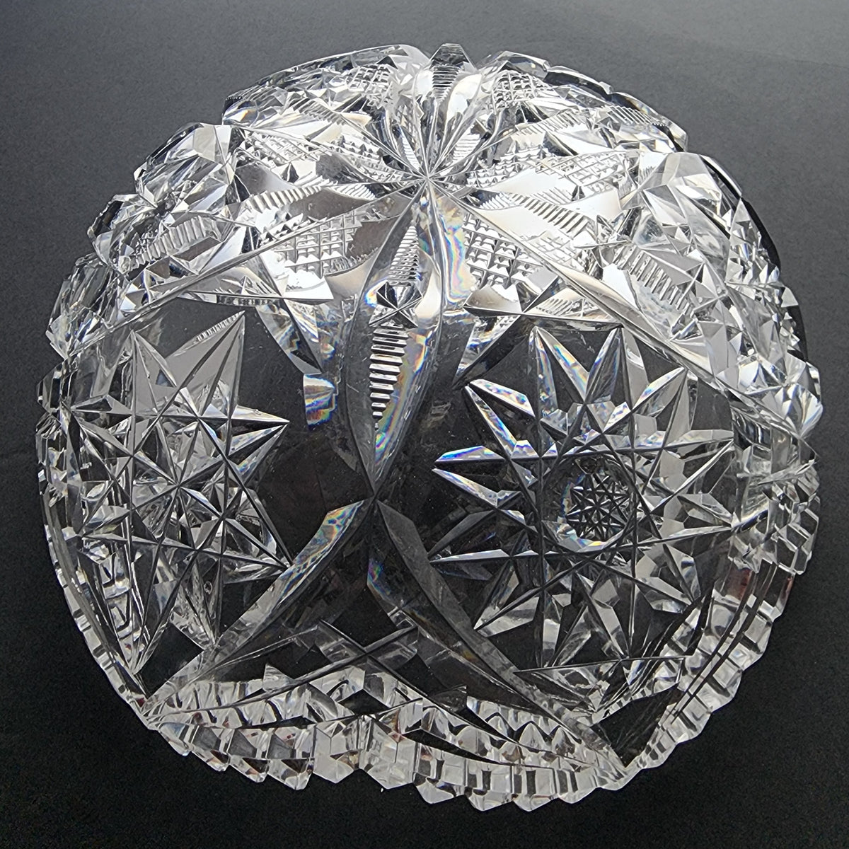 ABP cut glass signed Hawkes bowl American tg112