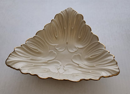lenox triangle dish Made in usa Gold mark