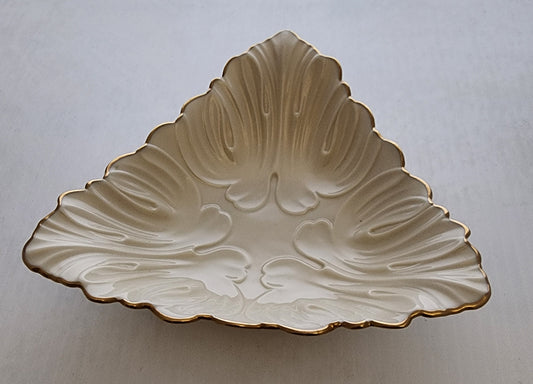 lenox triangle dish Made in usa Gold mark