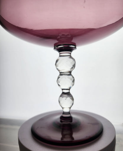 Amethyst vintage glass compote